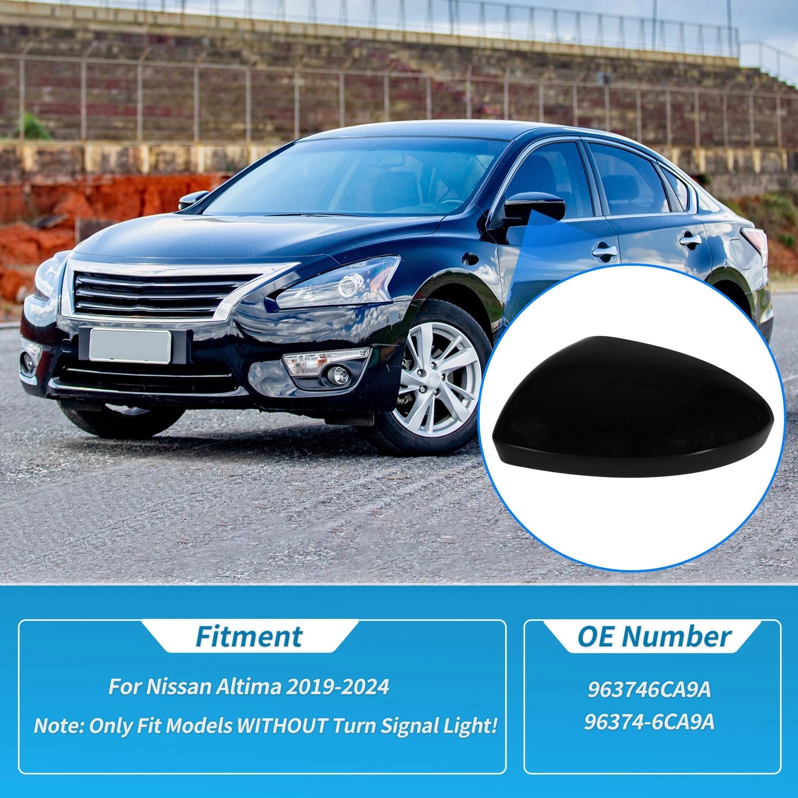 Left Side Wing Mirror Cover Cap for Nissan Altima (2019–2024)