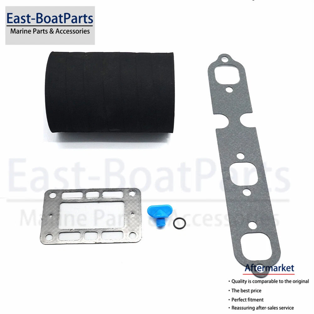 Exhaust Elbow Riser Gasket & Exhaust Hose for Volvo Penta V6 (Fits 857618, 834751)