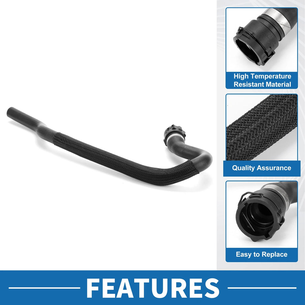 Radiator Hose Replacement for BMW 528i 2012–2016 Rubber Black 1 Piece
