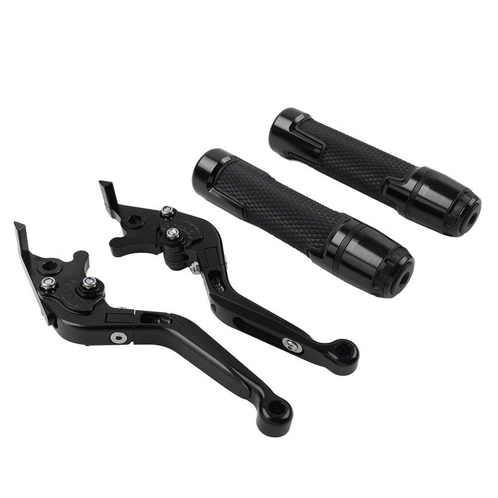 CNC Black Extendable Brake Clutch Lever Handlebar Grip Set For Honda VFR1200/F