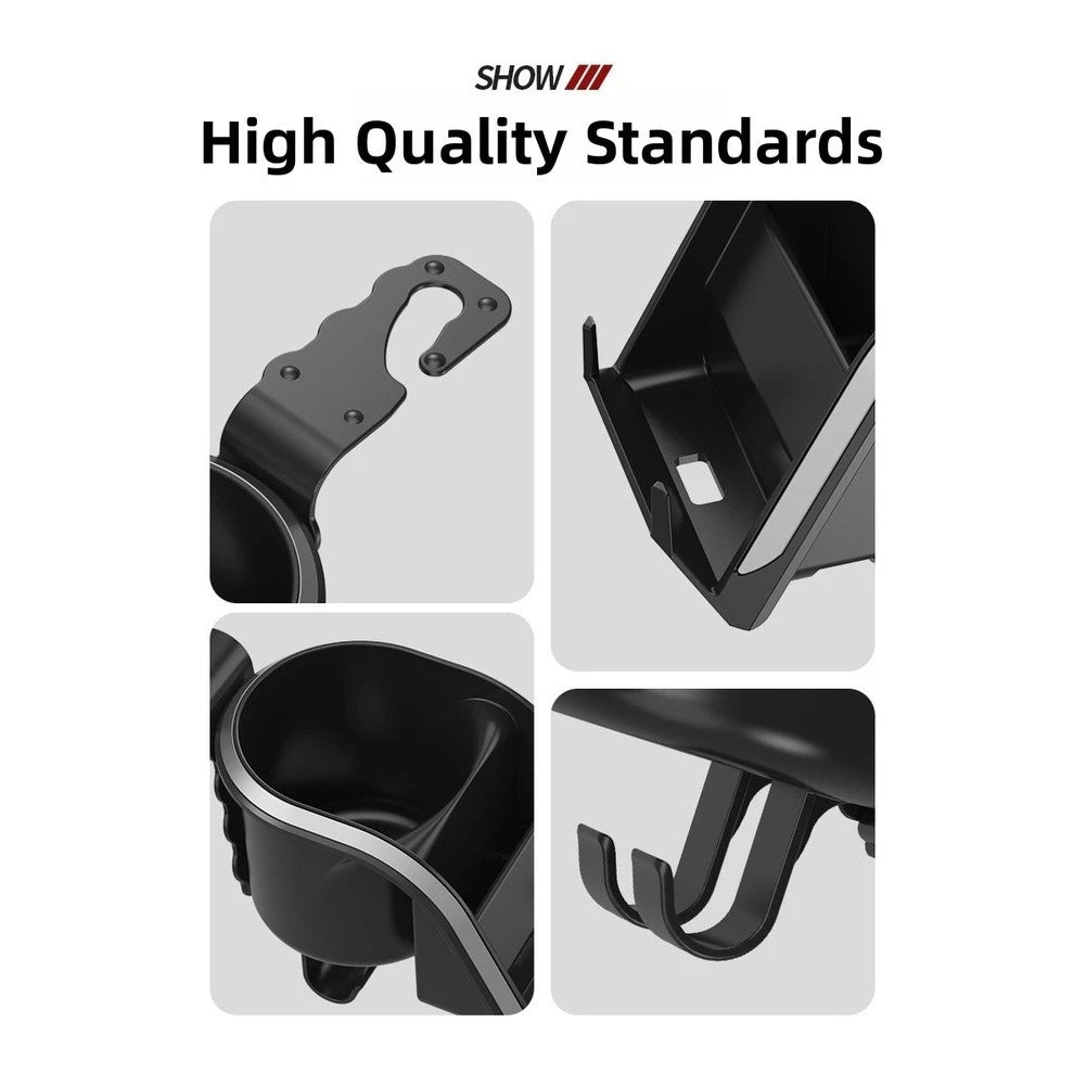 Back Seat Organizer for Vehicle with Phone Mount and Cup Holder