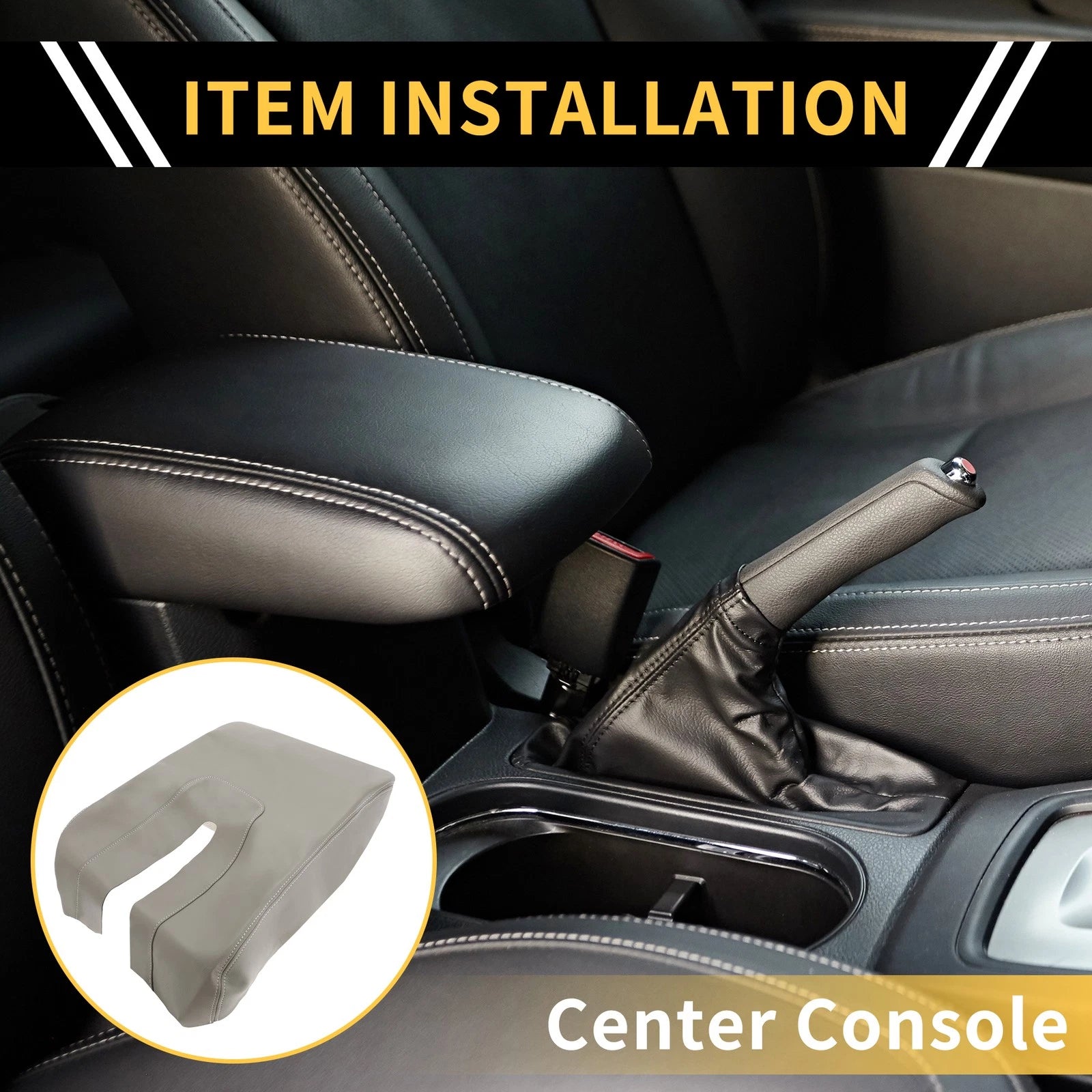 Center Console Lid Armrest Cover for Toyota Tundra Microfiber Leather Grey (2007–2021)