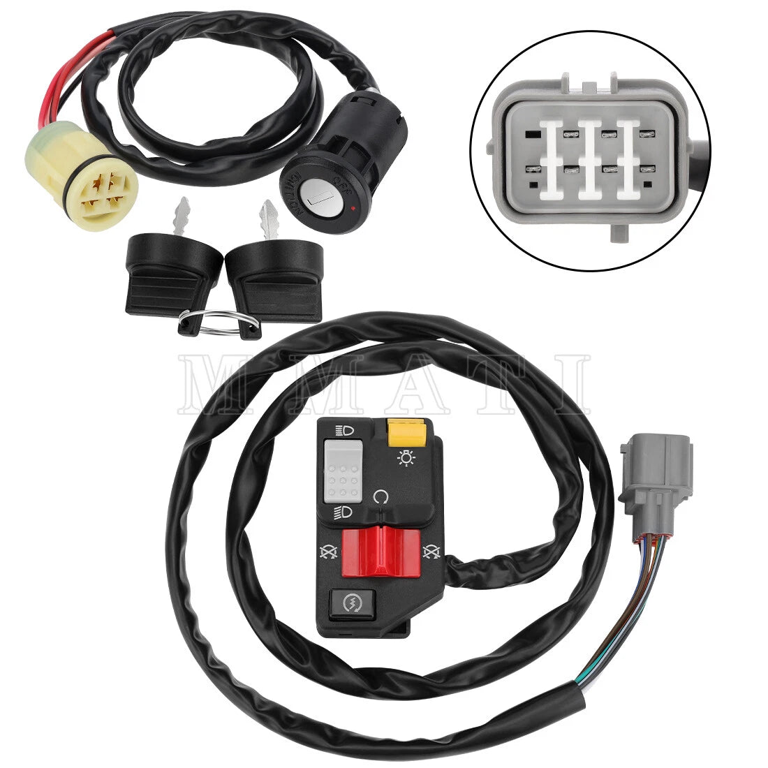 Handlebar Kill Switch & Key Switch for Honda Rancher 350 TRX350TM 2000–2005