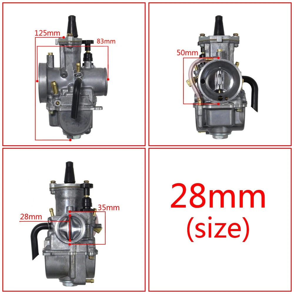 28mm Carburetor with Power Jet for PWK28 125-150cc 2/4 Stroke ATV (2010–2023)