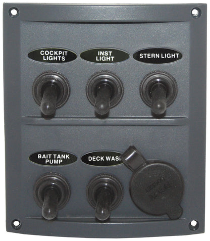 5 Gang Switch Panel with Cigarette Plug for RWB2114 Splash