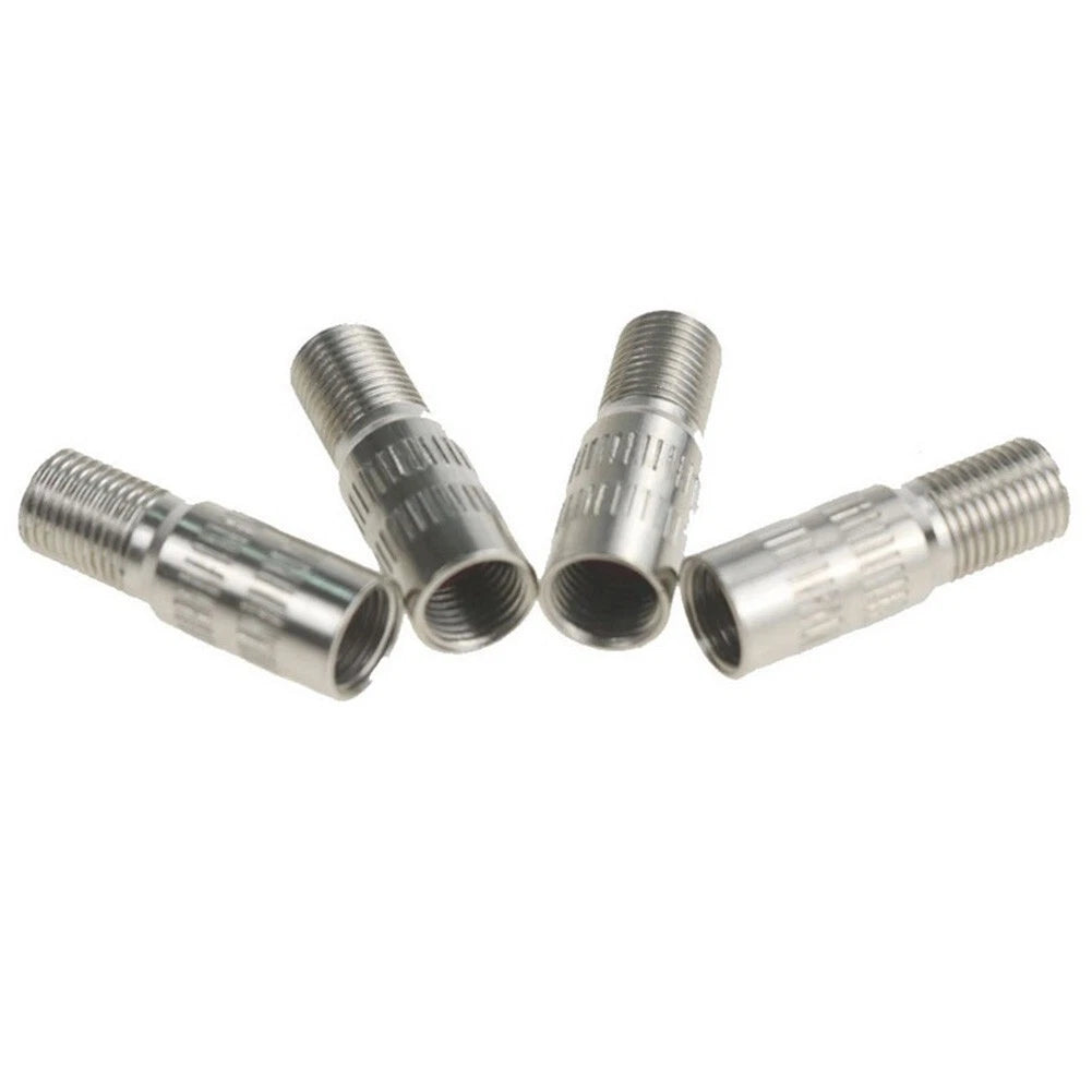 Set of 4 Valve Stem Extensions for Universal Vehicles (Chrome, Brass)