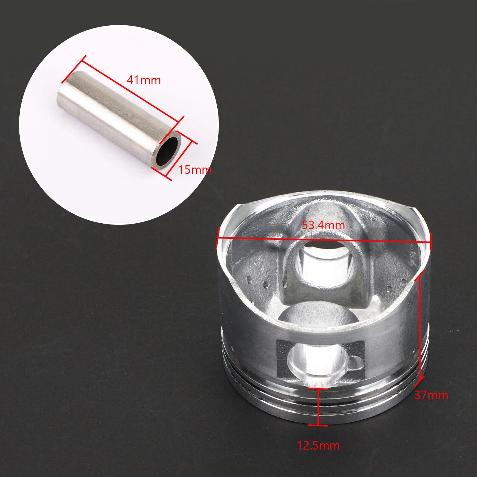 Piston Ring Pin Clip Kit +1.00 53.4mm for Yamaha BWS Zuma Cygnus X 125 (2004–2020)