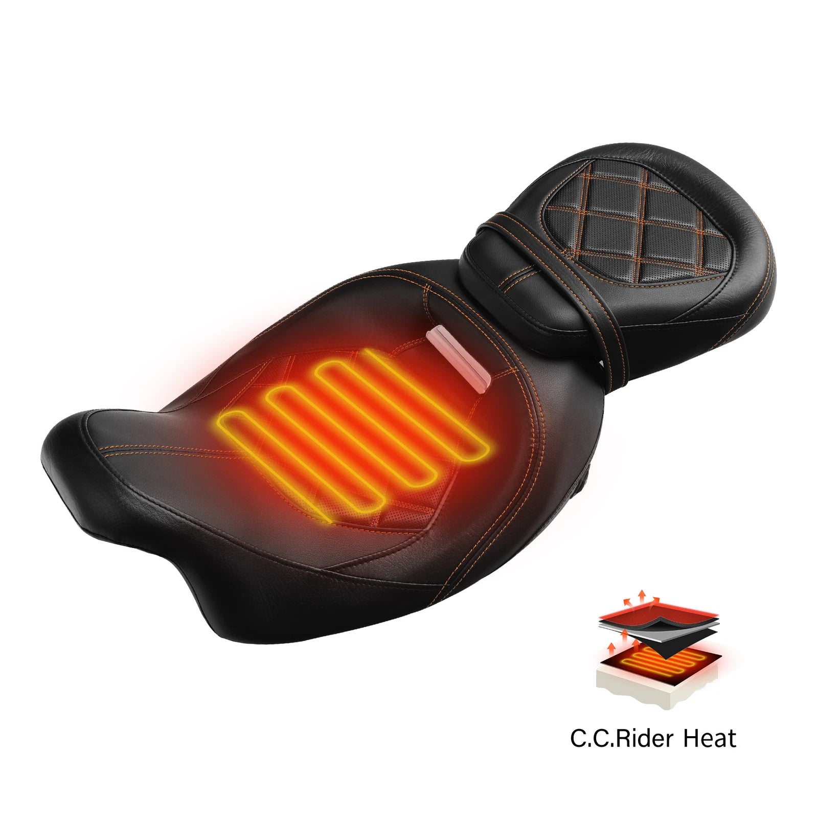 Low-Profile Driver Passenger Seat for Harley Electra Road Glide (2009–2023)
