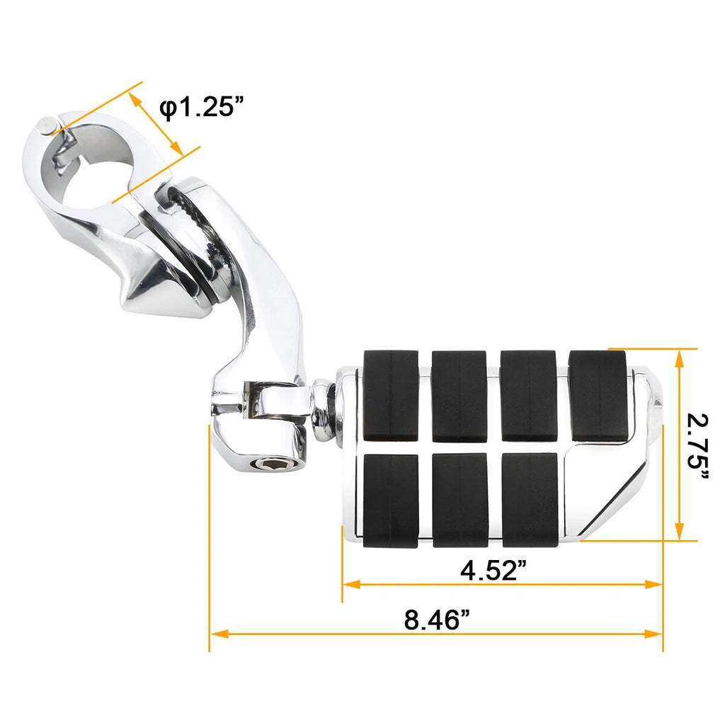 1 1/4" Chrome Highway Foot Pegs for Harley