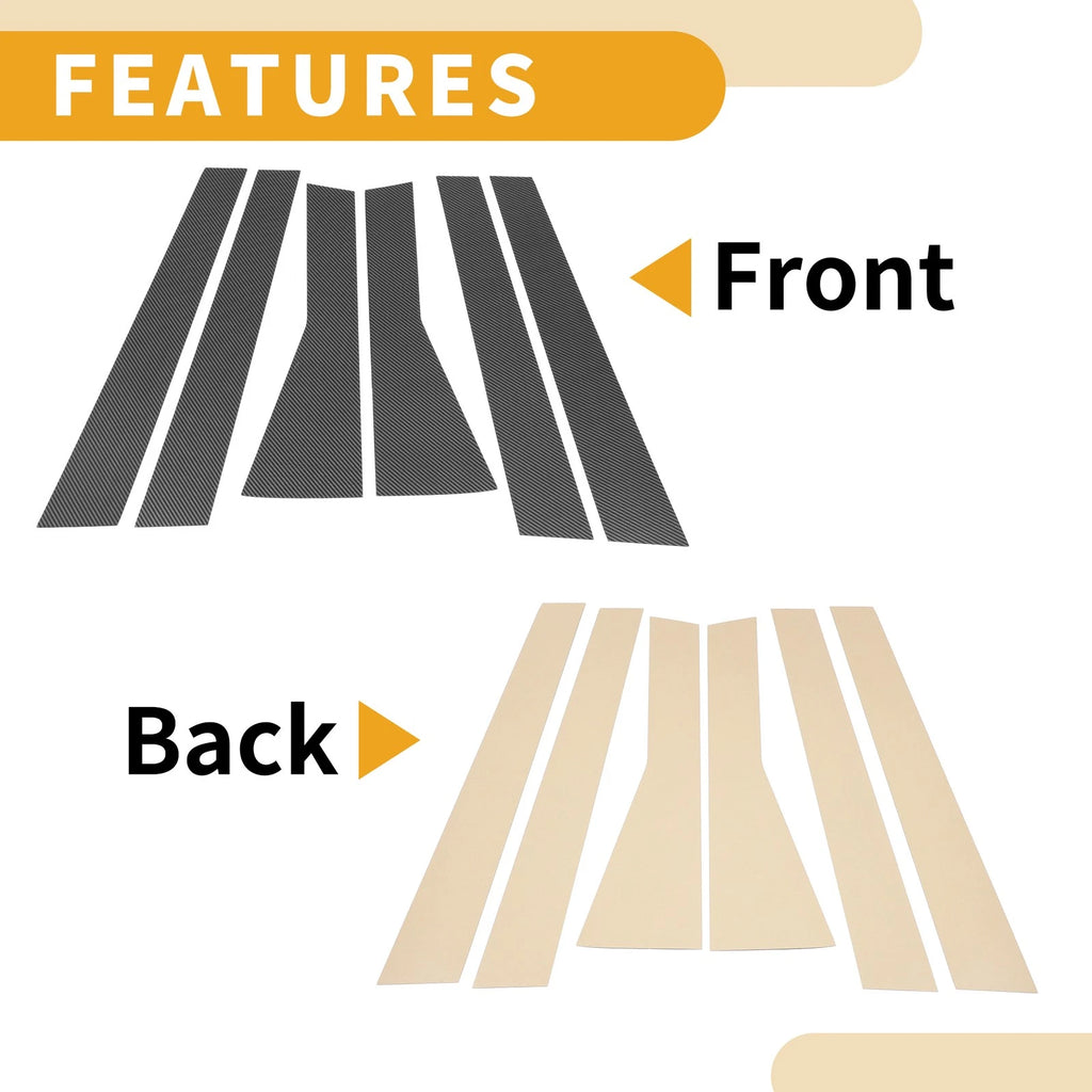 6 Pcs Door Pillar Window Trim Replacement for Subaru Forester (2014–2021)