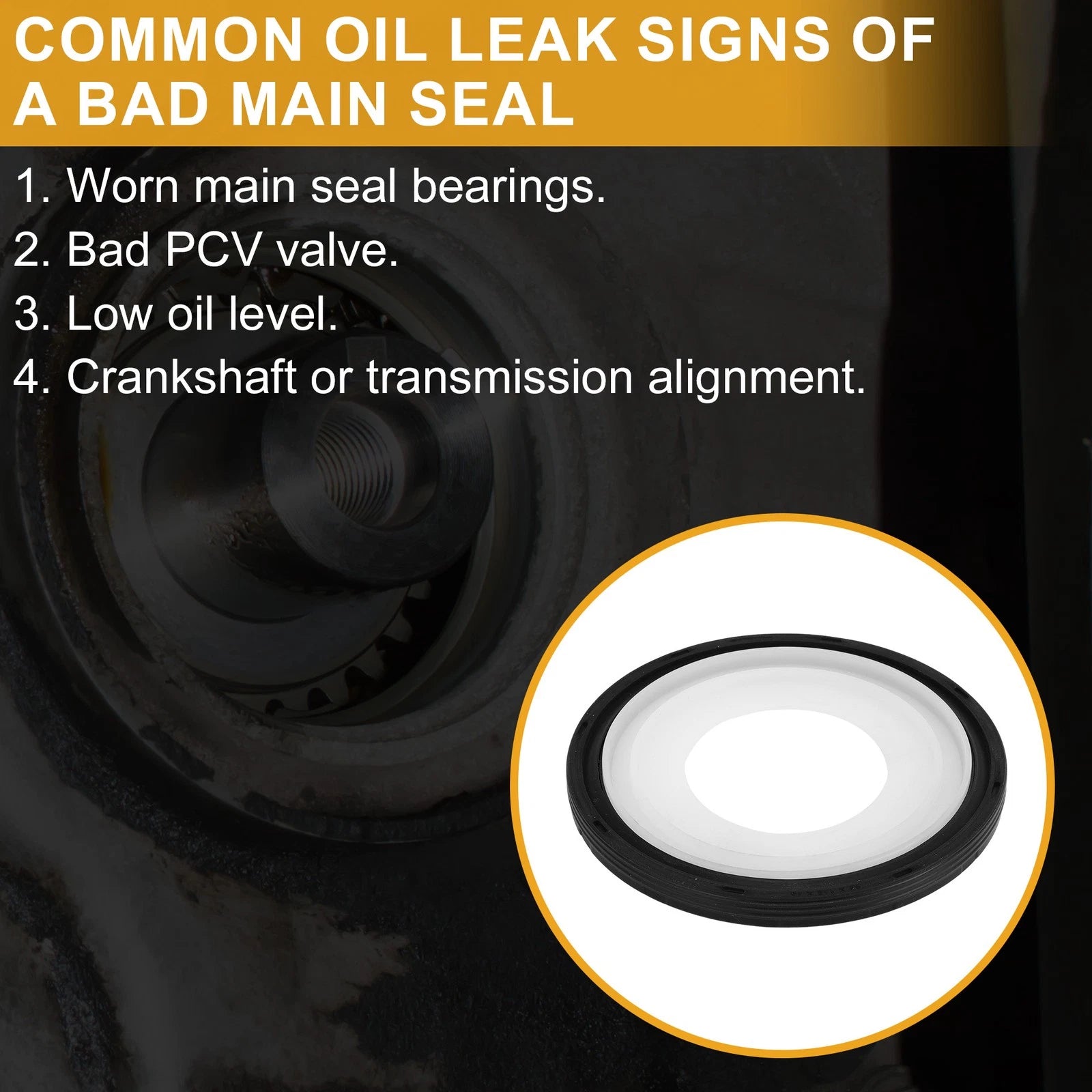Engine Rear Crankshaft Oil Seal OEM Replacement for Chevrolet Avalanche (2002–2006)
