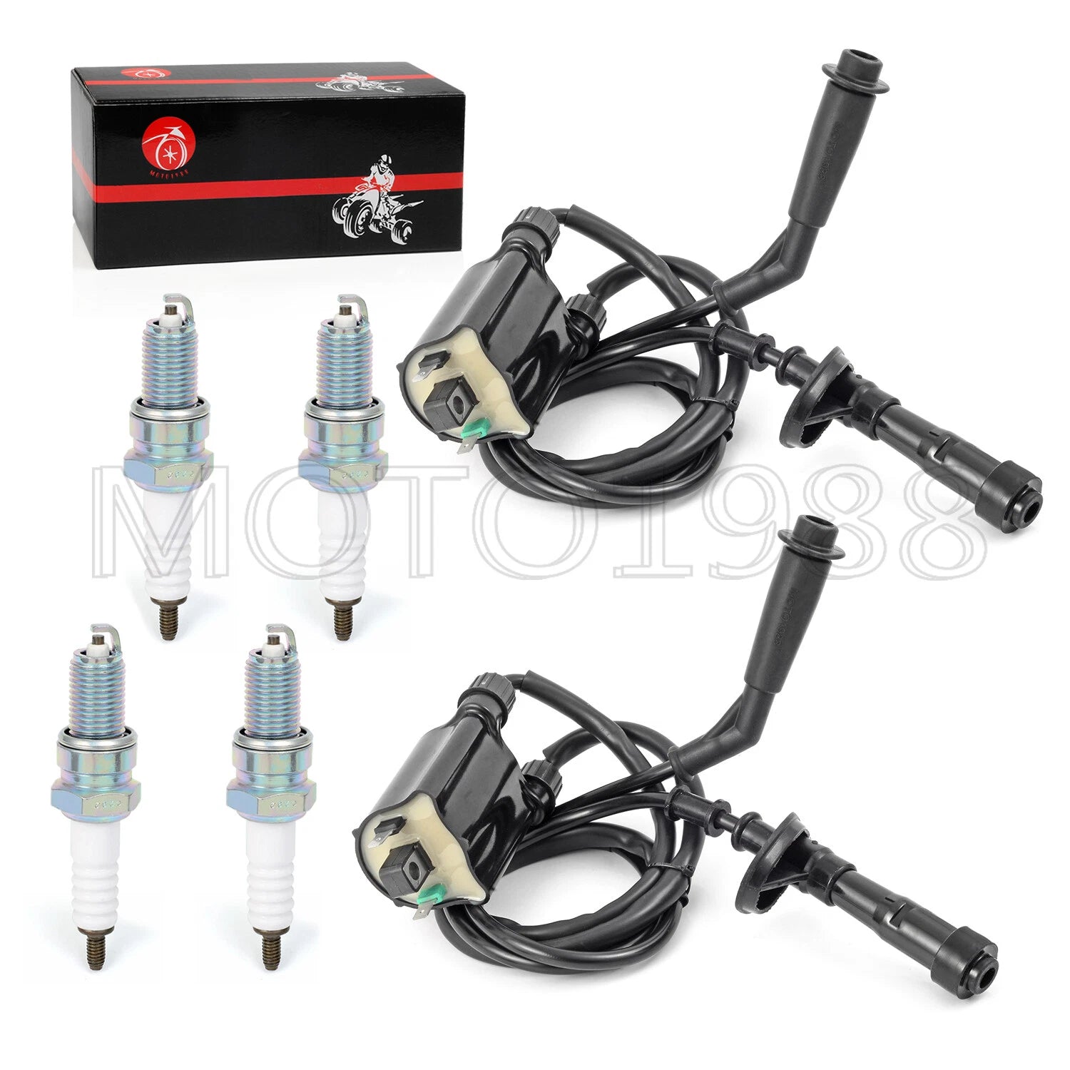 Ignition Coil Pack & Spark Plug Set for Honda Shadow VLX 600 VT600 (1988–2007)