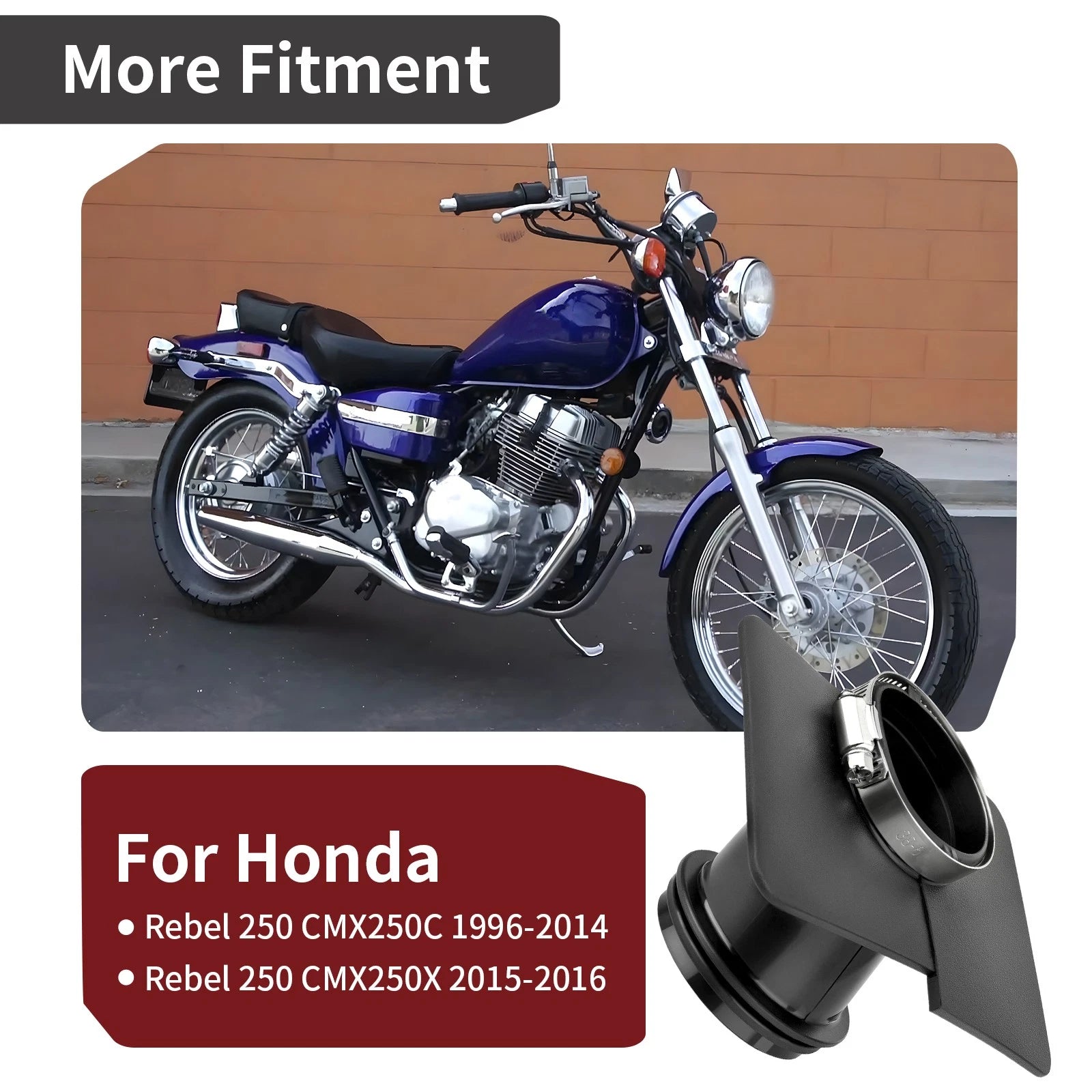 Air Cleaner Connecting Tube Boot for Honda Rebel 250 CMX250C CMX250X (1996–2016)