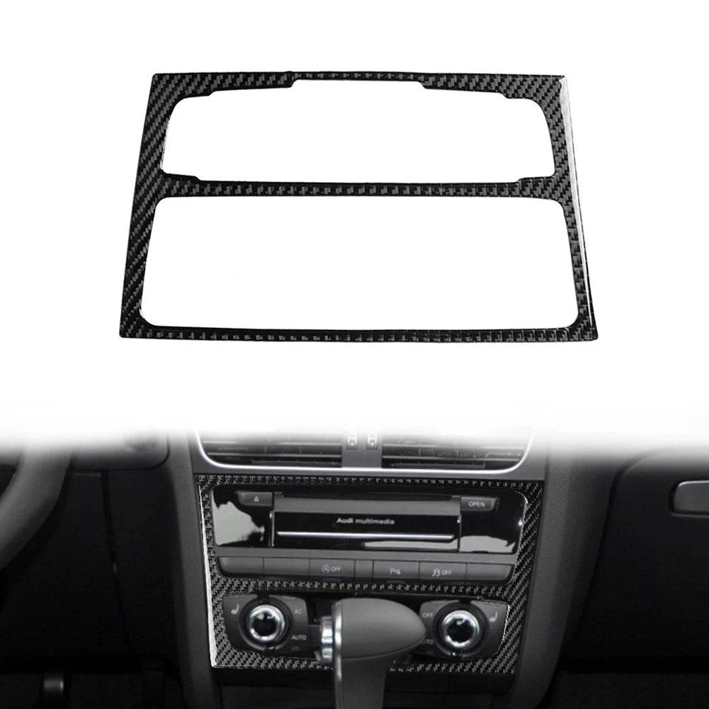 Console CD Panel Cover Trim for Audi A4 A5 Q5 B8 B7 (2009–2016) Carbon Fiber