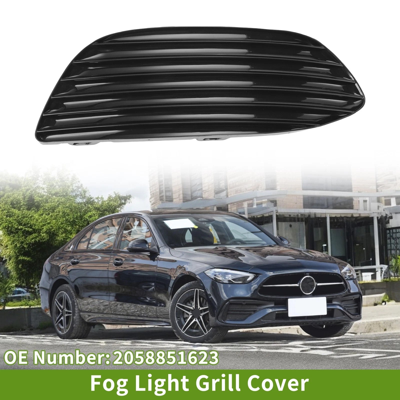 Front Right Fog Light Grill Replacement for Mercedes-Benz C-Class (2008–2014)