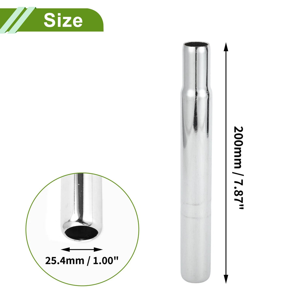 Bike Seat Posts 25.4x200mm Replacement Durable Saddle Post for Universal (2000–2026)