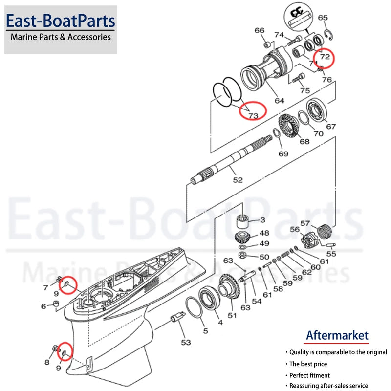 Lower Unit Seal Kit for Yamaha Outboard (93101-30002, 931-01300-02)