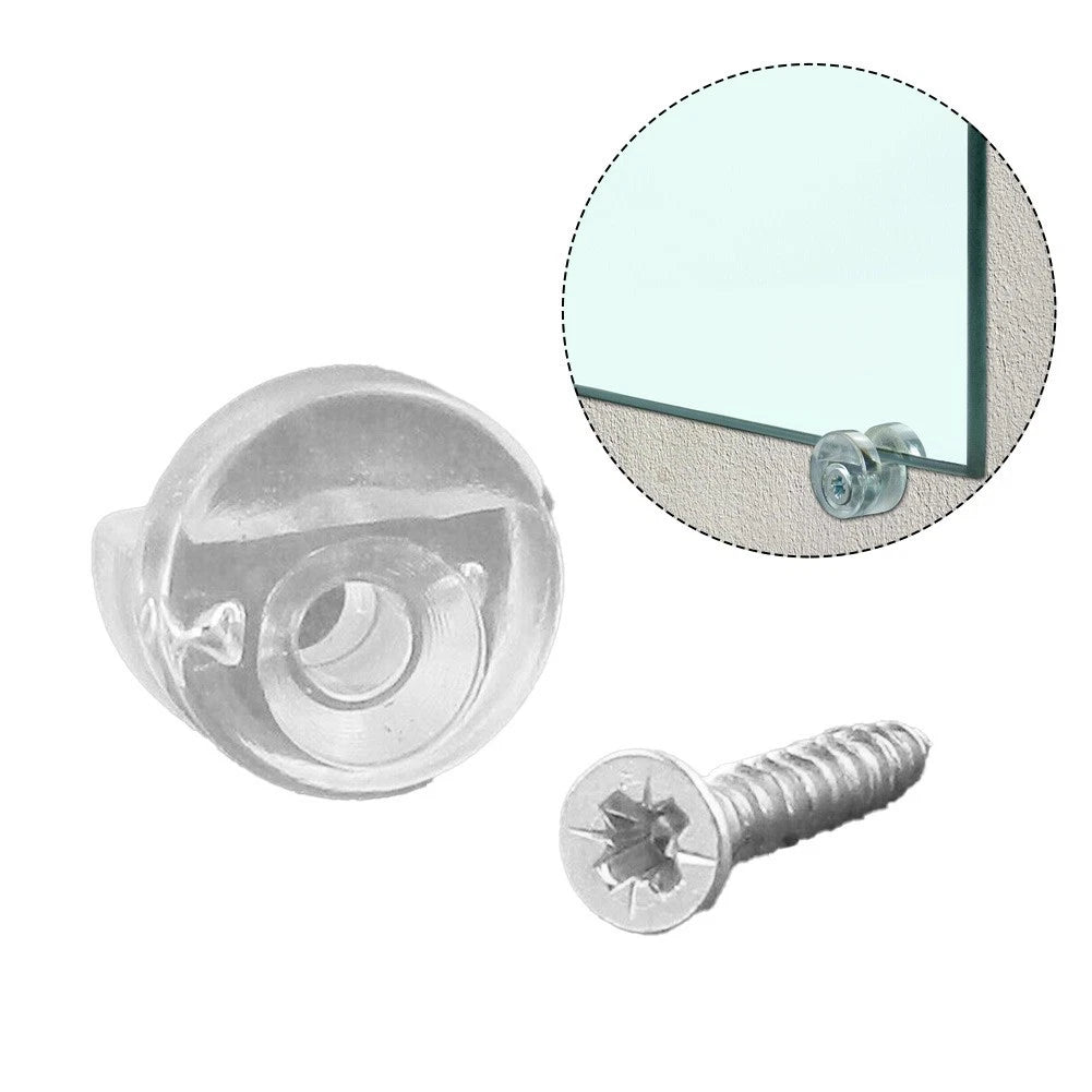 Set of 4 Frameless Mirror Wall Clips for Hanging Mirrors