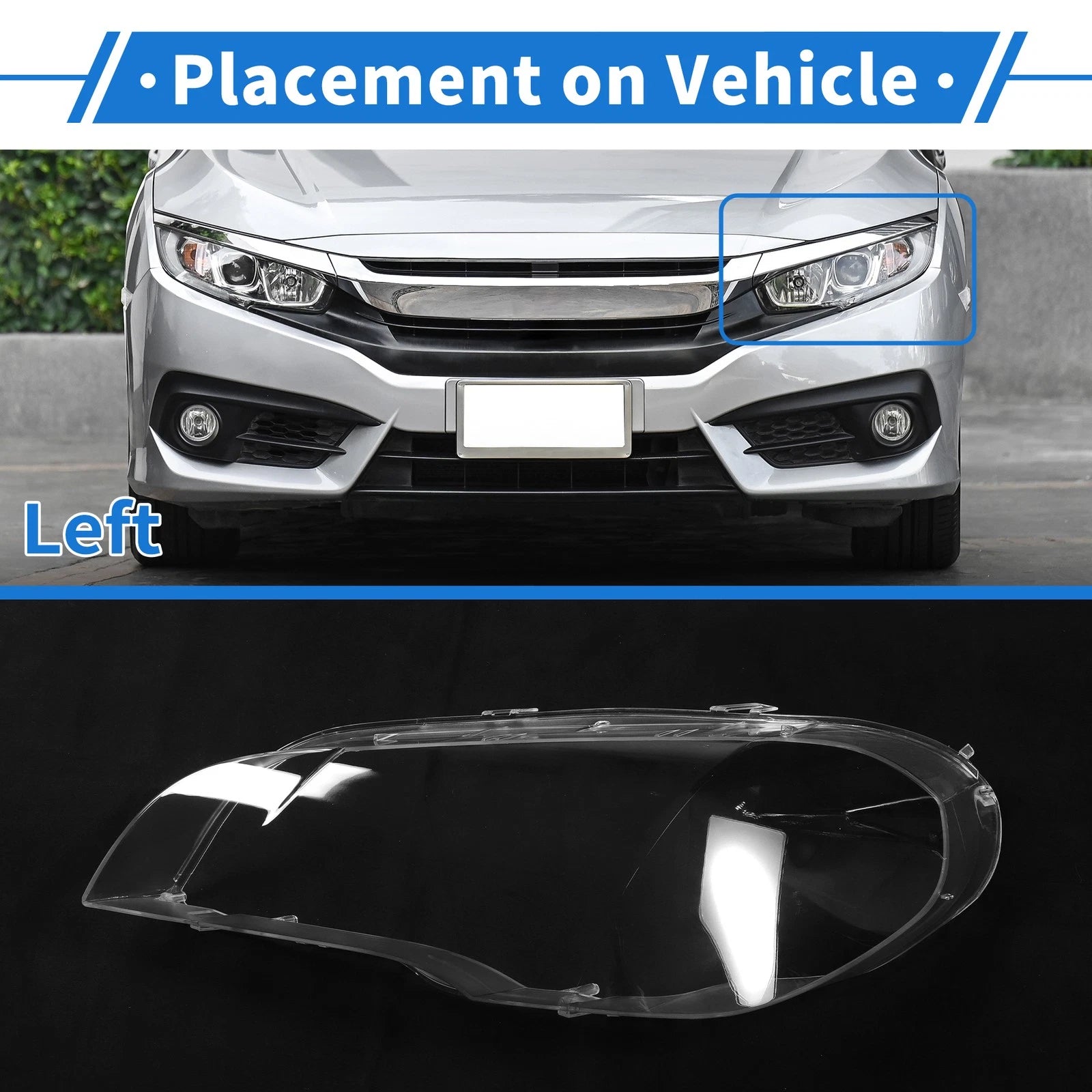1 Pcs Front Left Headlight Lens Cover Replacement for BMW X5 E70 (2008–2013)