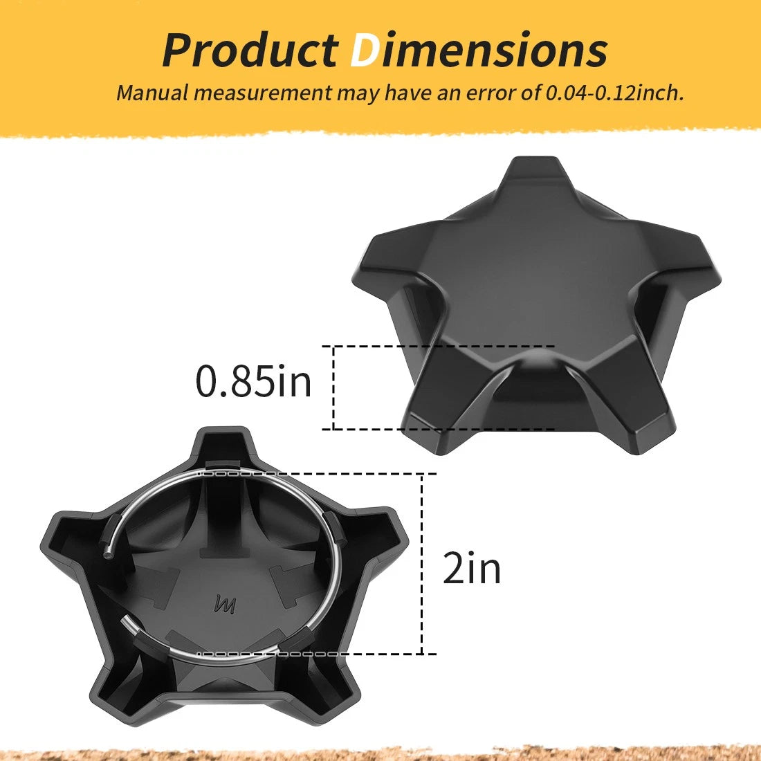 2 Matte Flash Black 5 Lug Rim Caps for Polaris RZR Pro R / RZR Pro R 4 (2022–2024)