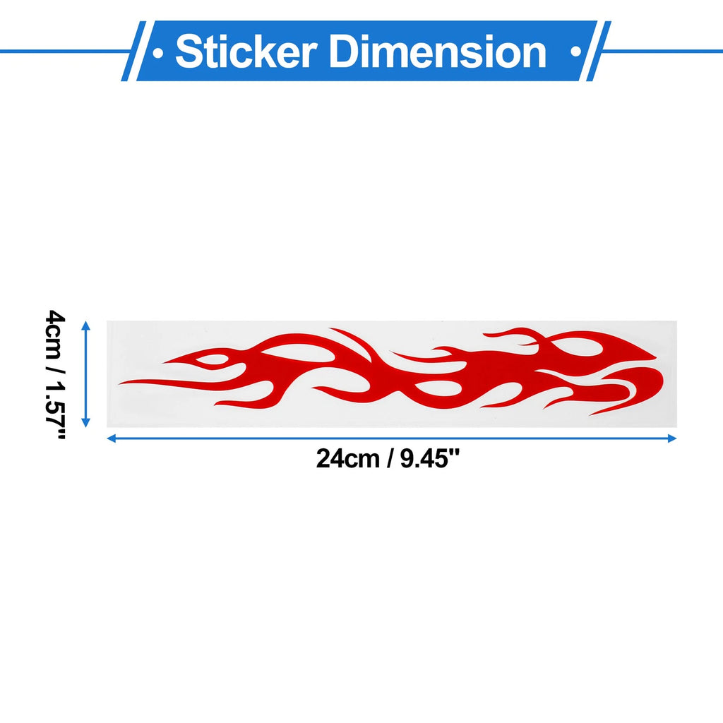 1 Pair Flame Pattern Car Bumper Sticker Decal for Universal Fit (24x4cm)