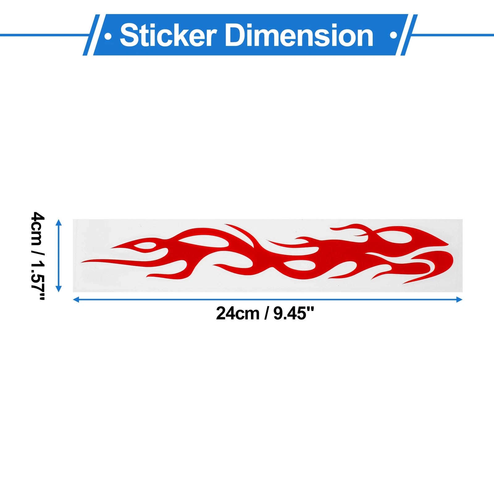 1 Pair Flame Pattern Car Bumper Sticker Decal for Universal Fit (24x4cm)