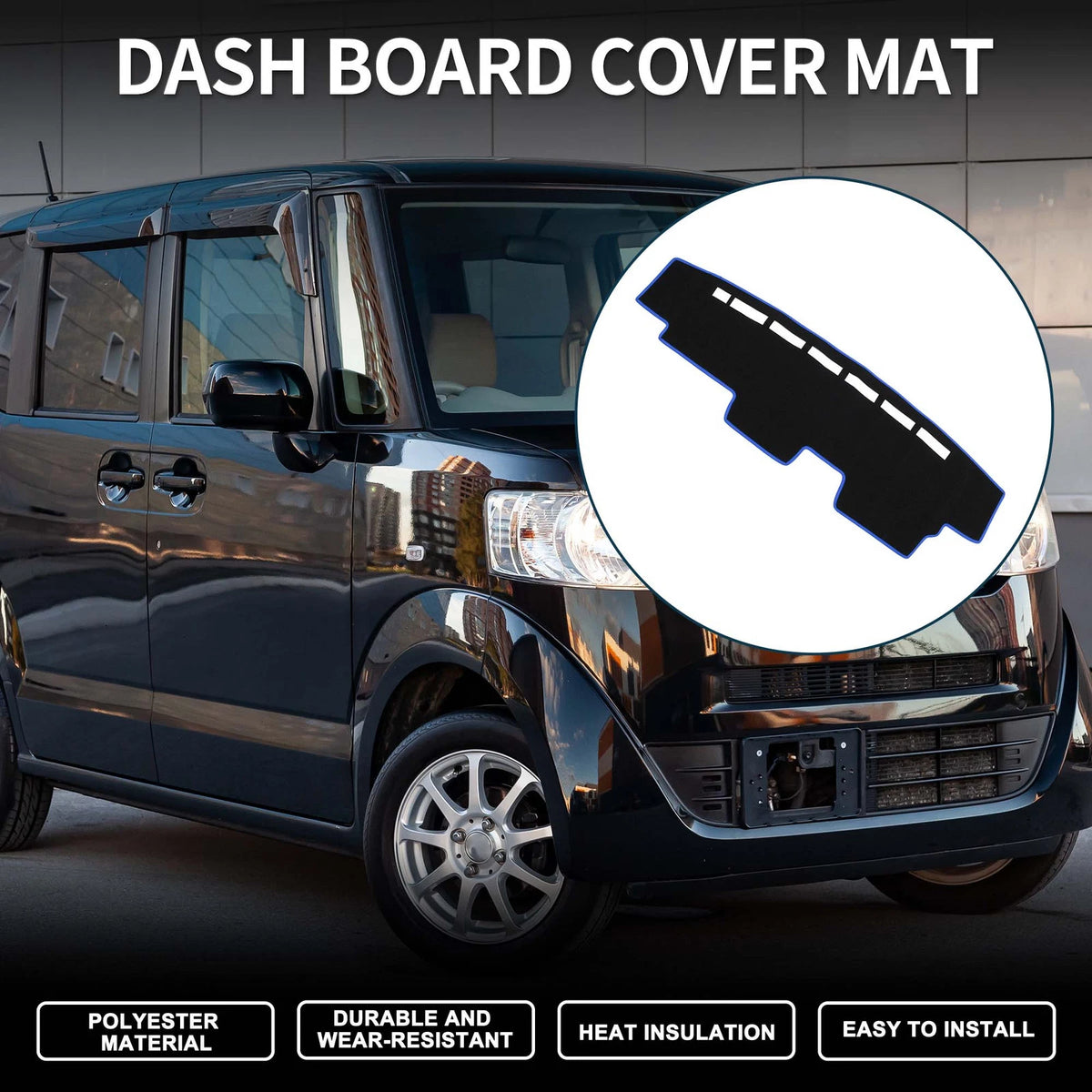 Dashboard Cover Mat for Honda N-VAN JJ1 JJ2 (2018–2023) Sun Protector Black Blue