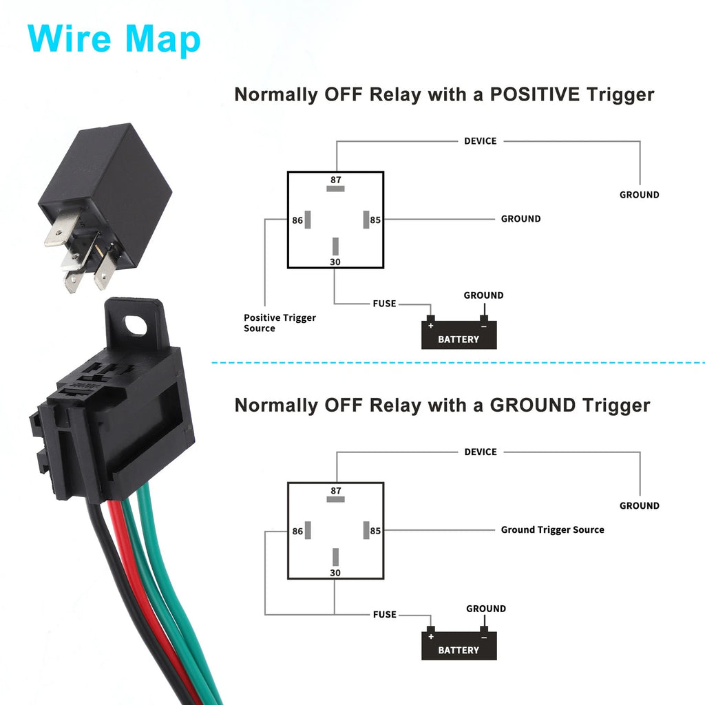 1 Pc 30A 4-Pin Waterproof Auto Relay for Car with Harness Socket