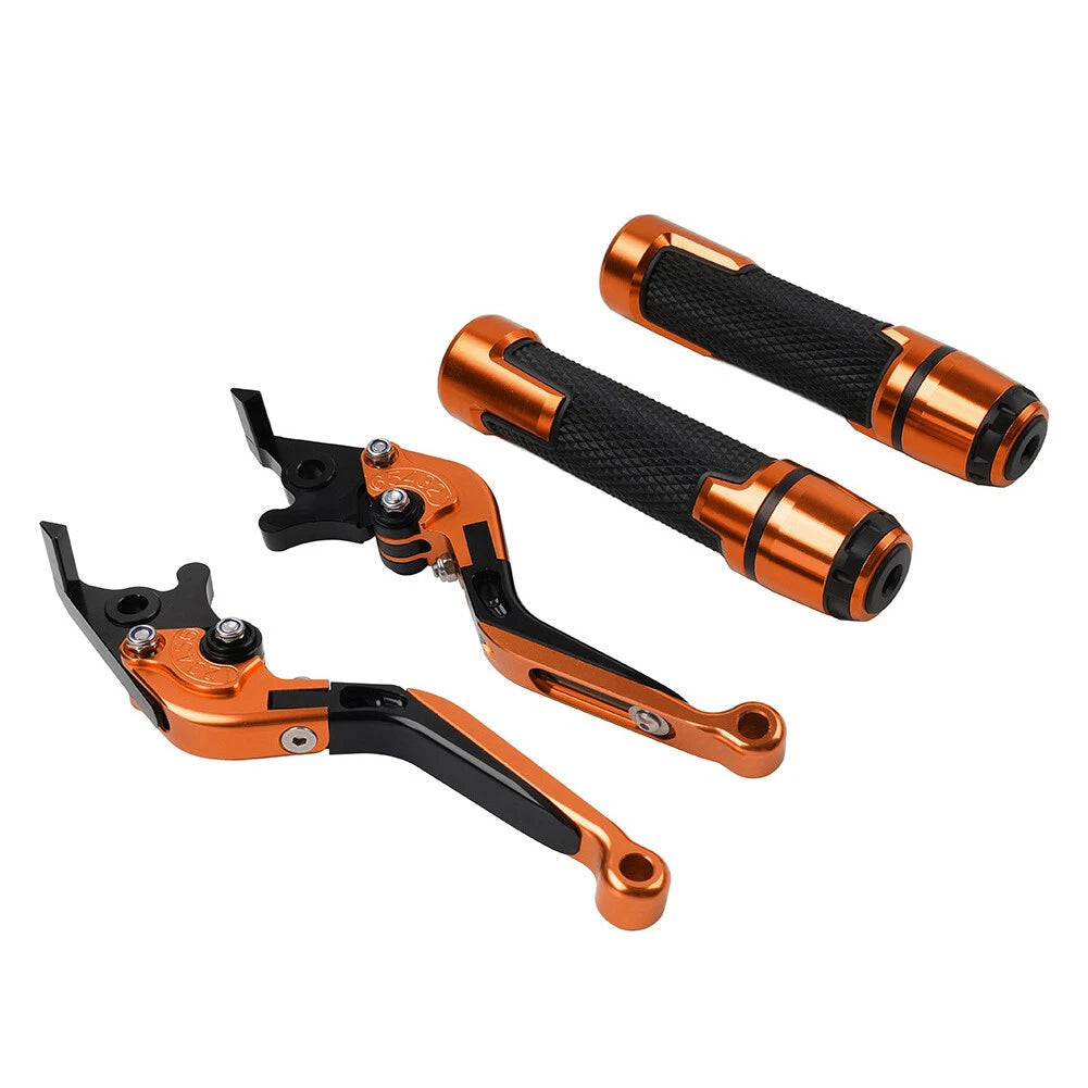 Orange Extendable Brake Clutch Lever Handlebar Grip Set For BMW R1200GS R1250GS