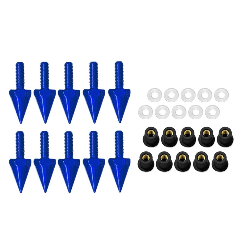 10Pcs Windshield Screws for Motorcycle (5MM) - Blue