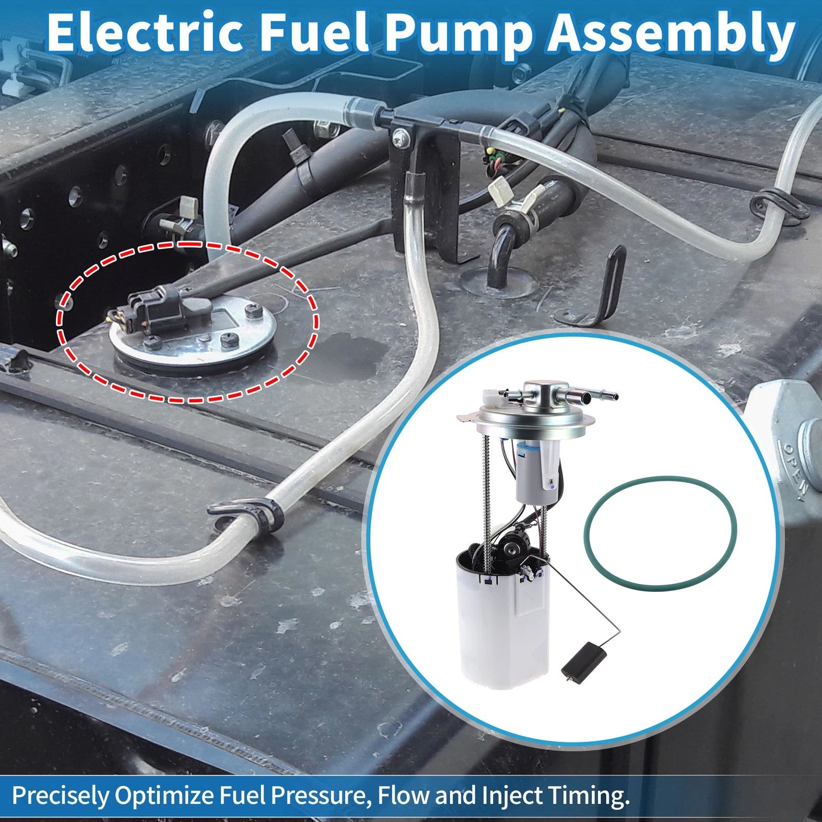 Electric Fuel Pump Assembly Replacement for Chevy Express Gmc Savana 1500 2500 (1996–2023)