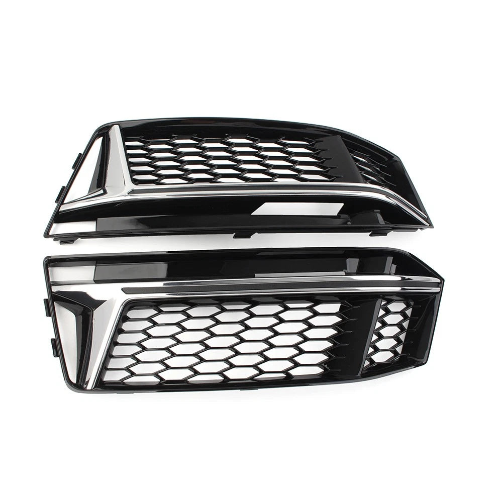 Front Bumper Honeycomb Fog Light Grille Cover for Audi A4 B9 S4 (2016–2018)