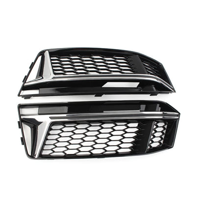 Front Bumper Honeycomb Fog Light Grille Cover for Audi A4 B9 S4 (2016–2018)