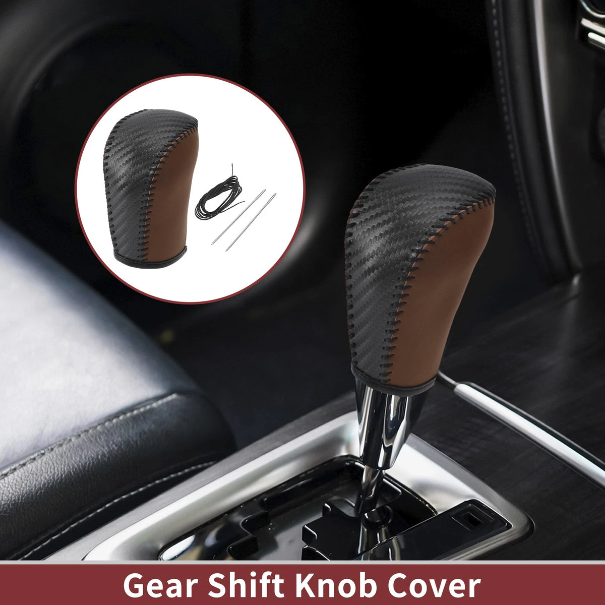 Gear Shift Knob Cover Replacement for Subaru Forester (2006–2012) Brown