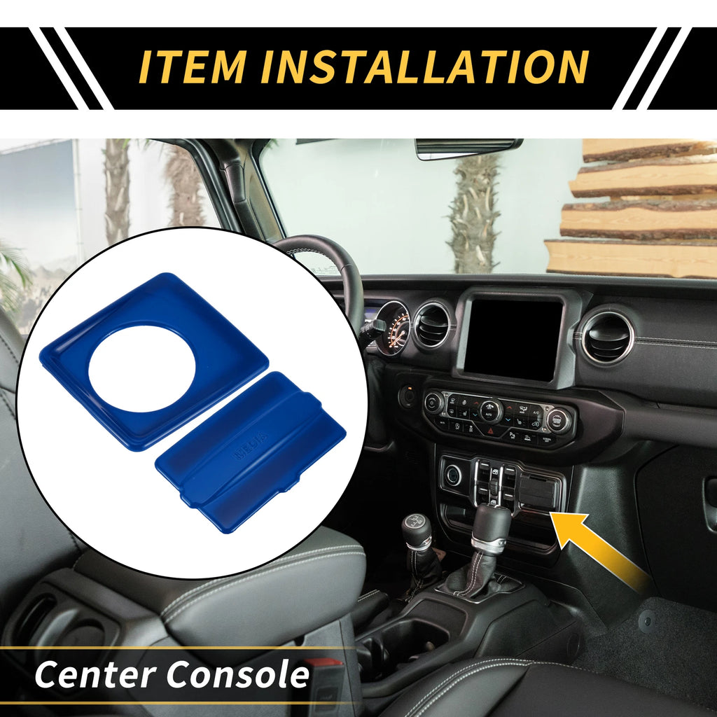 Cigarette Lighter USB Socket Panel Cover Trim for Jeep Wrangler JL (2018–2024) Blue