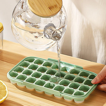 Stackable Silicone Ice Cube Tray with Lid for Home
