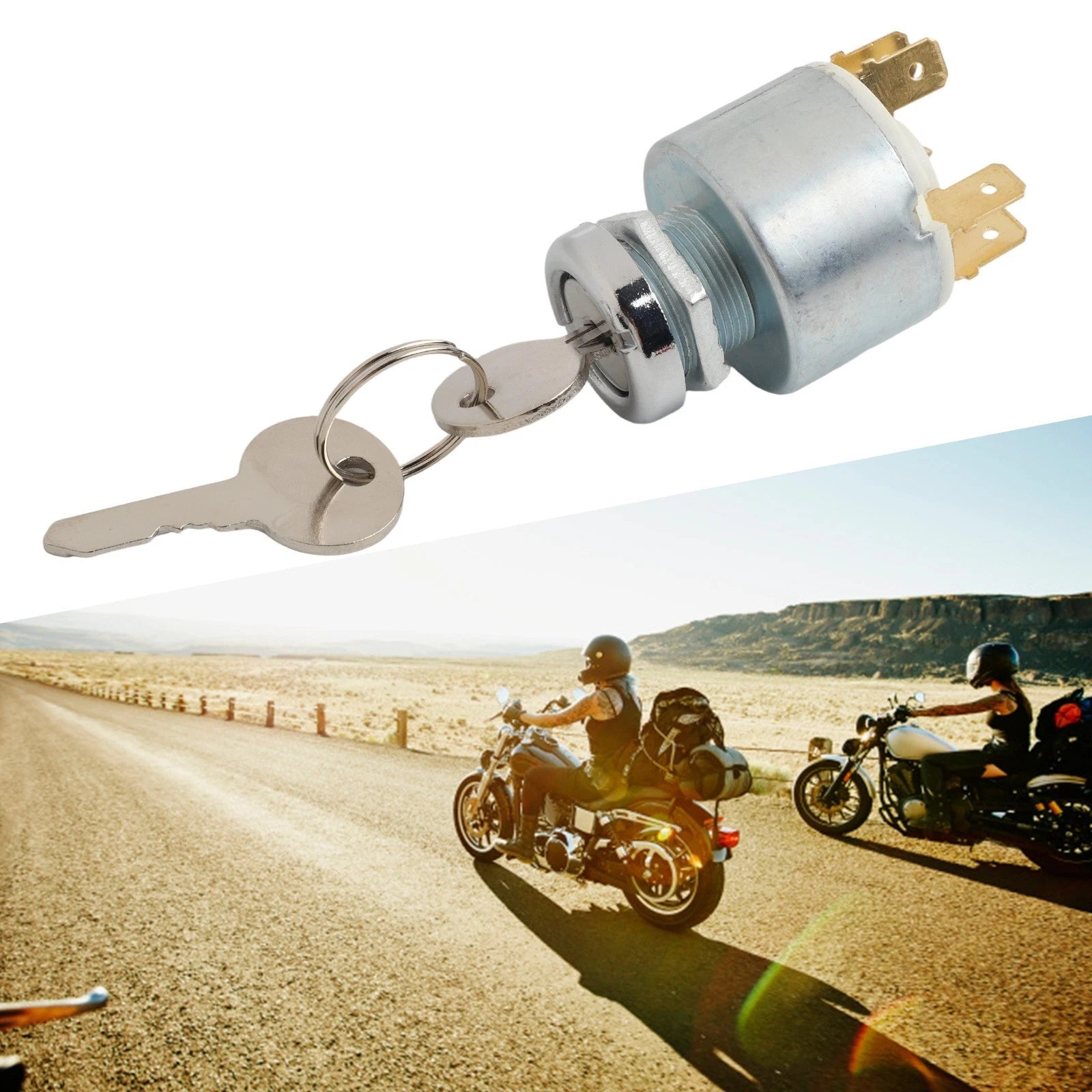 3 Position ON OFF Ignition Switch for Most Cars (Includes 2 Keys)