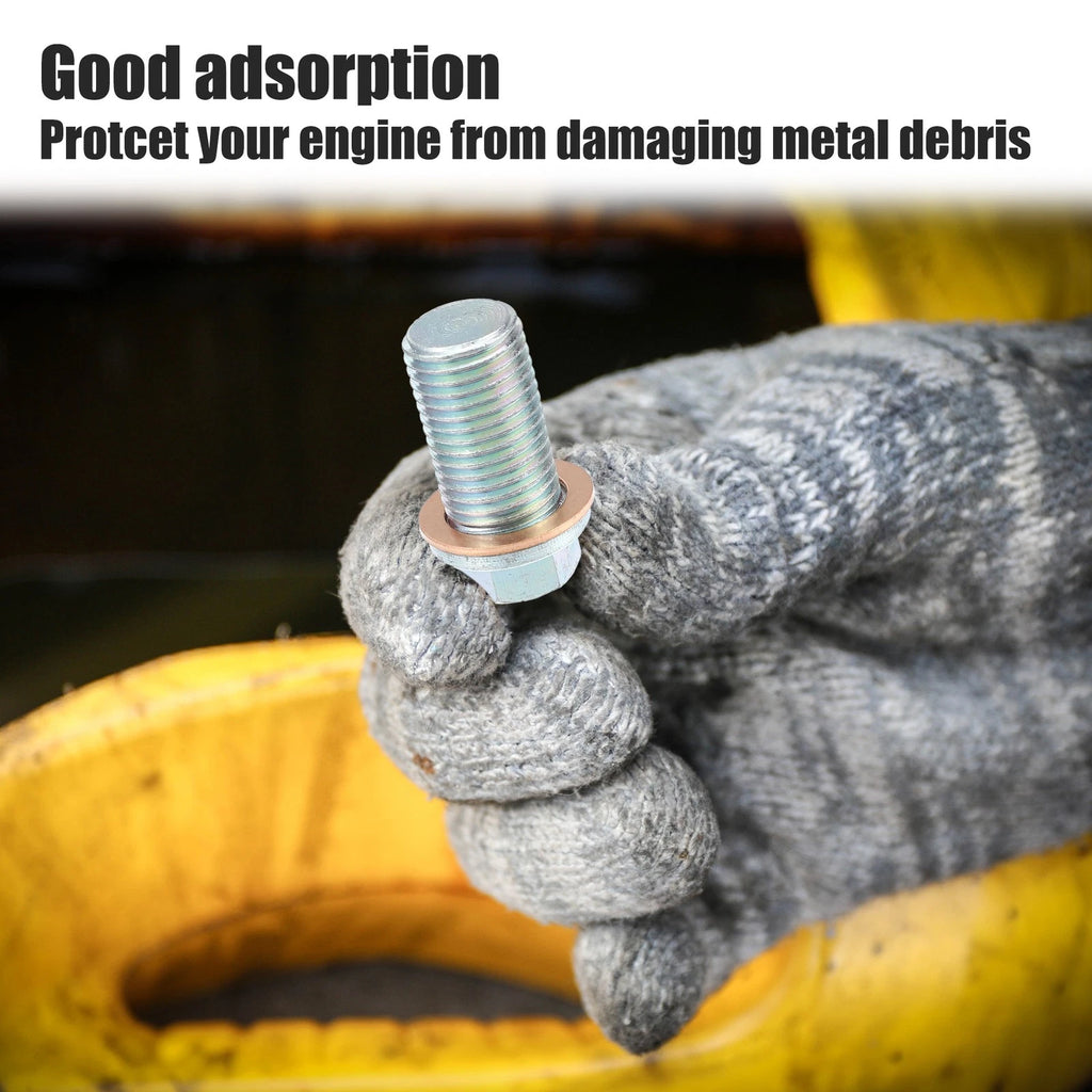Engine Oil Drain Plug Screw with Seal Ring for Dodge Silver Tone (M14x1.5)