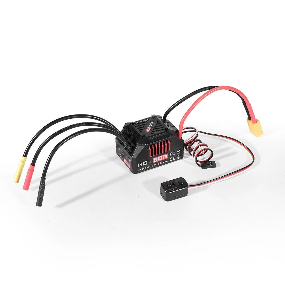 80A Brushless Motor ESC for 1/10 Scale RC Vehicle (Drag Brake Adjustment)