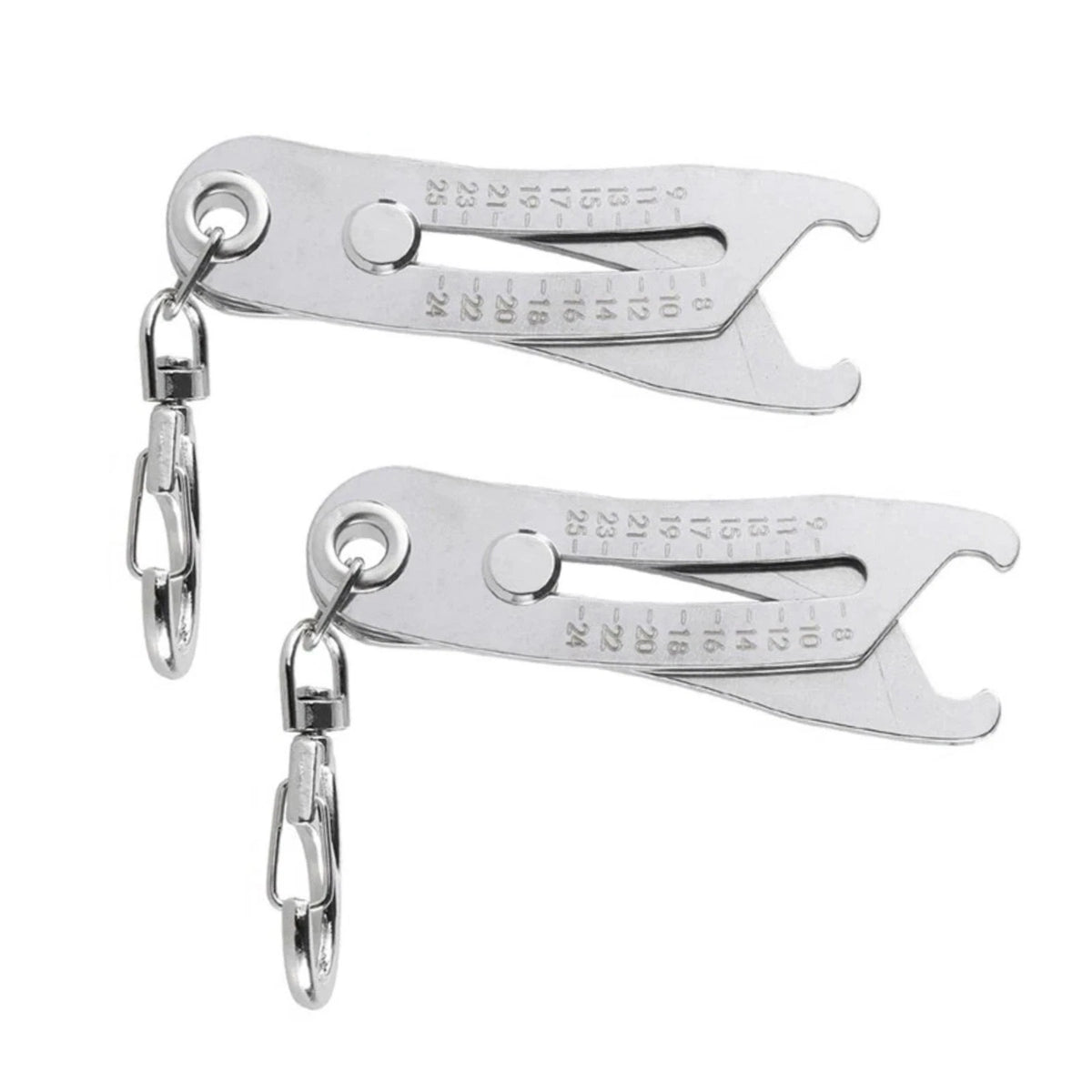 Stainless Steel Bolt Gauge Keychain Tool for Universal Use