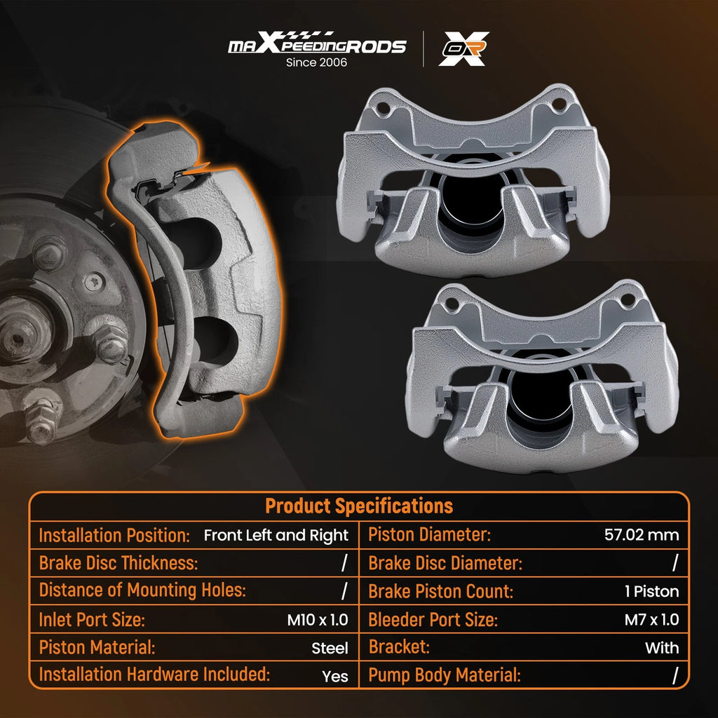 Front Left Right Brake Calipers w/Bracket for Chrysler 200 Sebring Dodge Caliber (2007–2010)