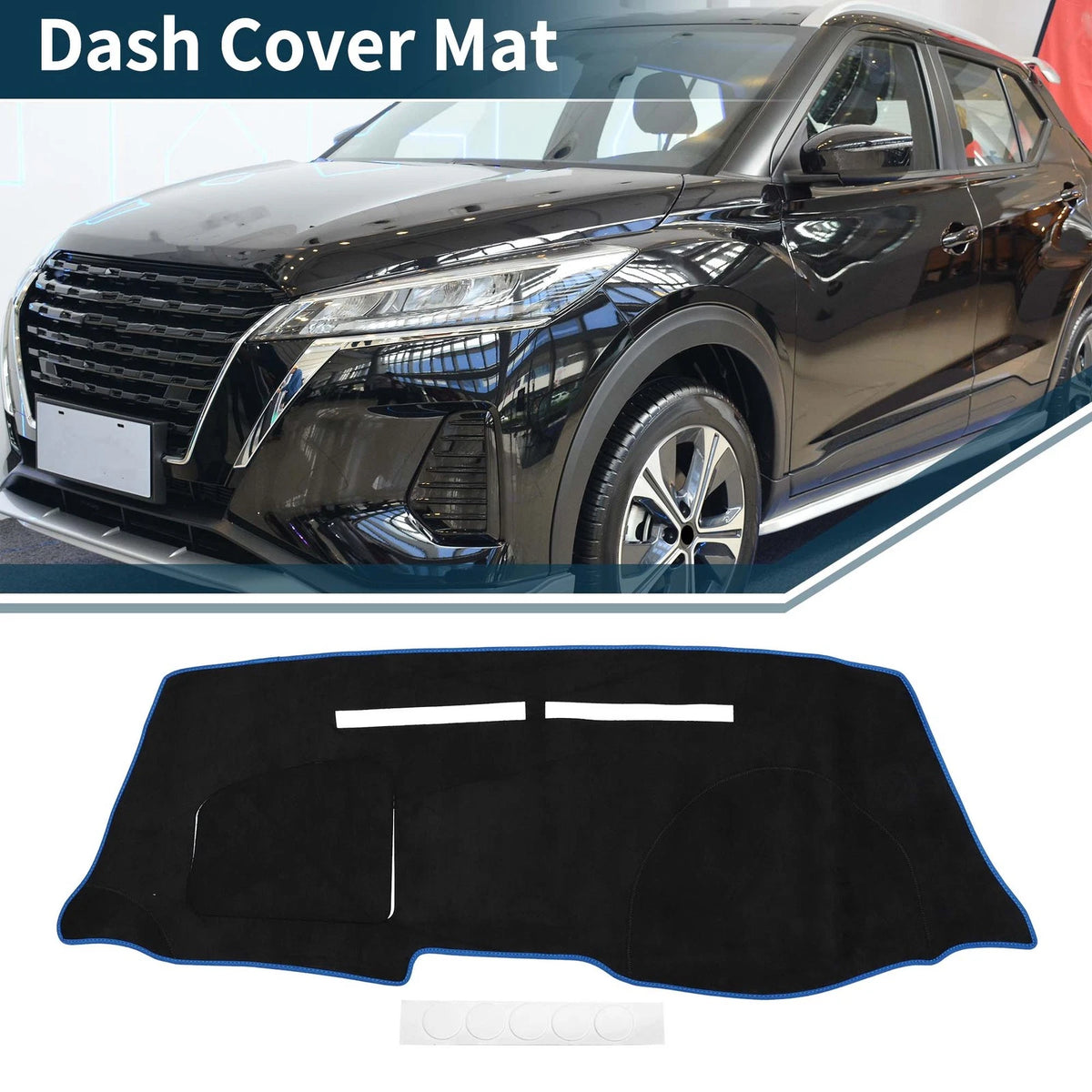 Dashboard Dash Cover Mat for Nissan Note E12 HE12 NE12 (2012–2020) Black Blue