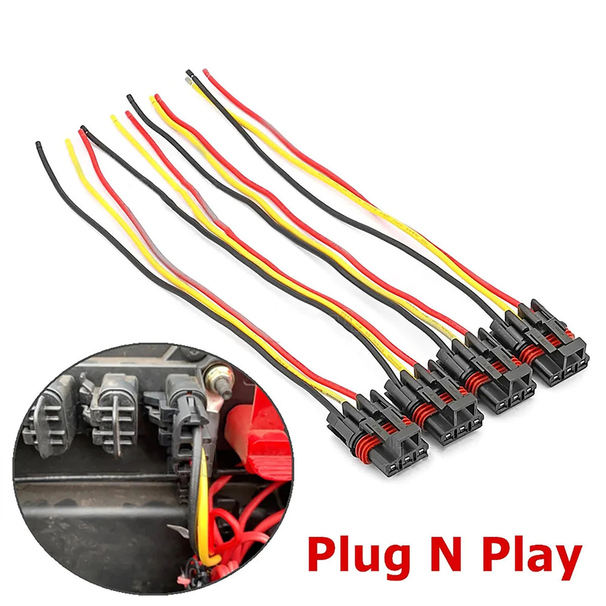 4Pcs Pulse Power Bus Bar Plug Pigtail Connector for Polaris RZR PRO XP/XP 4 (2020–2023)