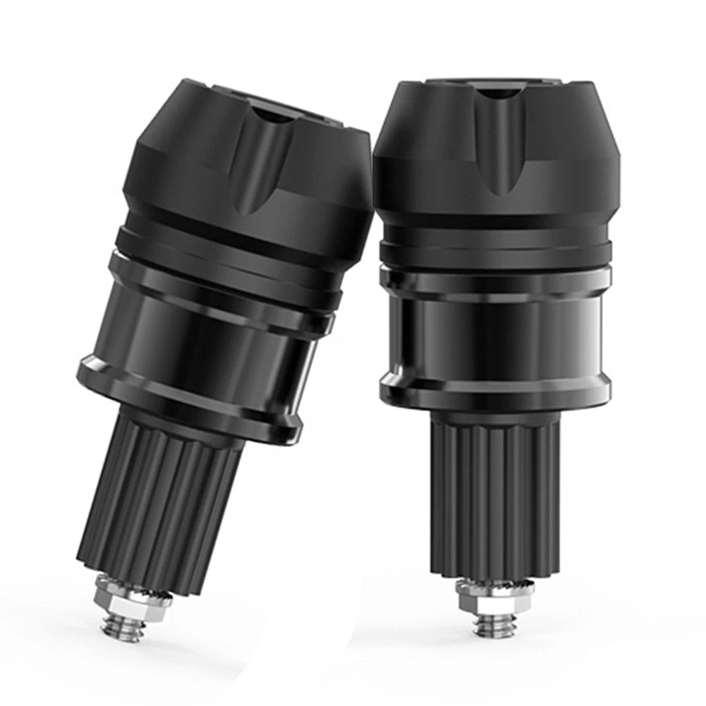 Pair Handlebar Grips Bar End Cap Plugs for Motorcycle ATV (CNC, Black)