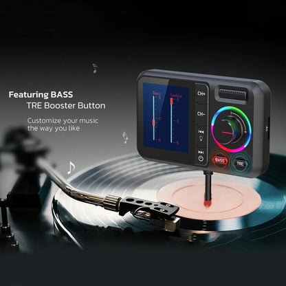 FM Transmitter Handsfree Car Music Player with Large Color Display for