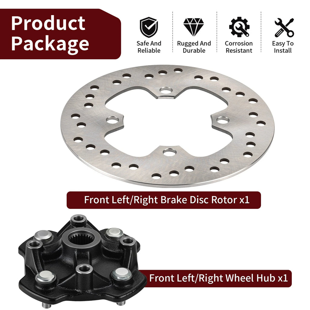 Front Left or Right Wheel Hub & Brake Disc for Honda Foreman Rubicon 500 (2001–2023)