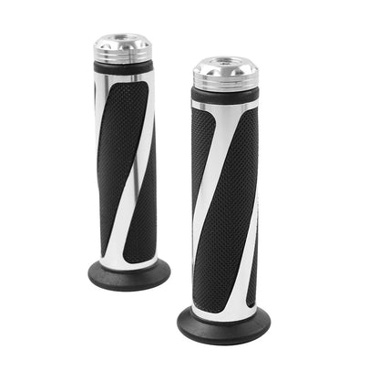 Motor 7/8" Hand Grips Handle Rubber Gel For Yamaha MX ATV Pit Dirt Bike Silver