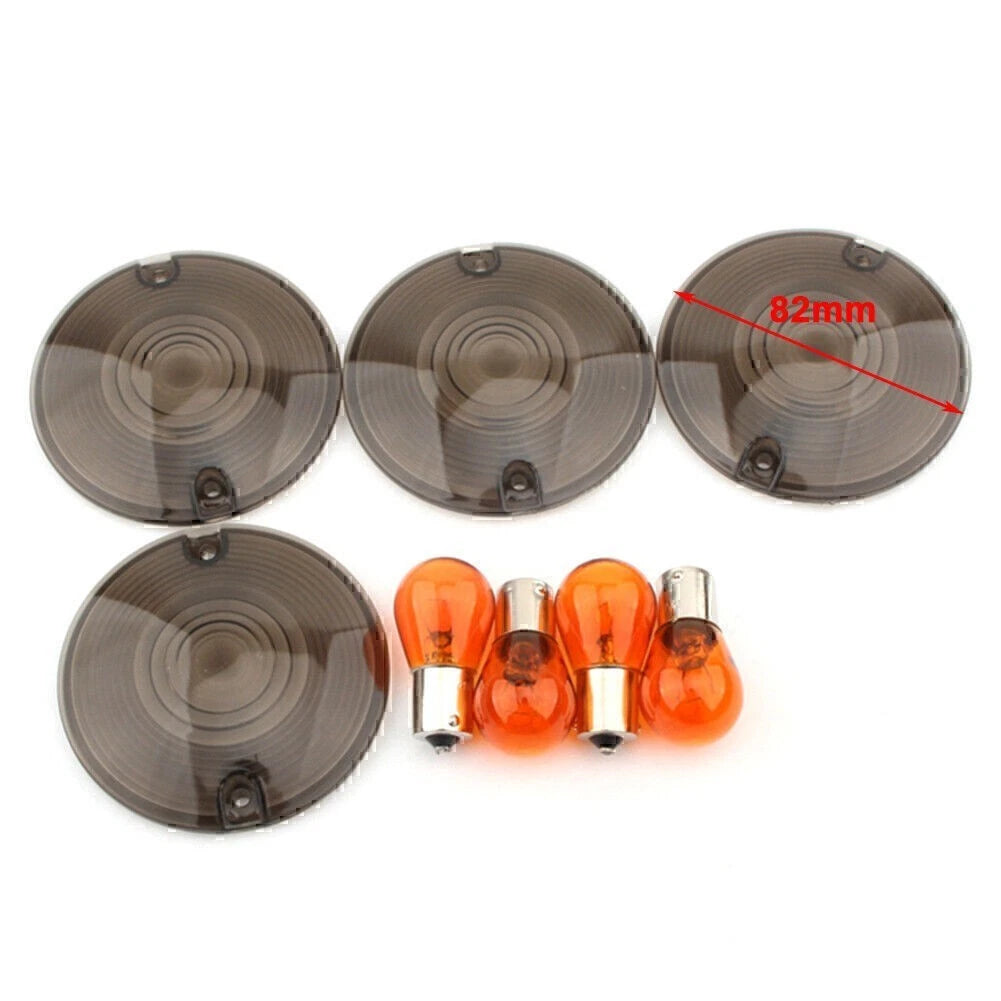 Smoked Turn Signal Light Cover Lens for Harley Classic FLHTC