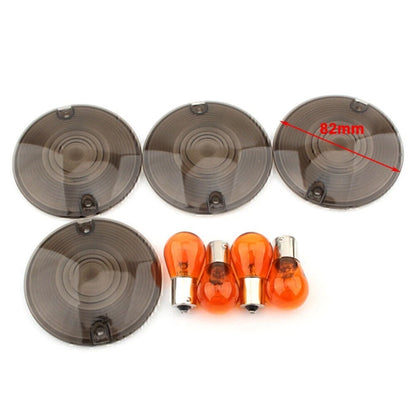 Smoked Turn Signal Light Cover Lens for Harley Classic FLHTC