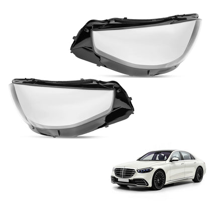 Left + Right Headlight Lens Cover for Mercedes-Benz S Class Z223 (2020–2023)